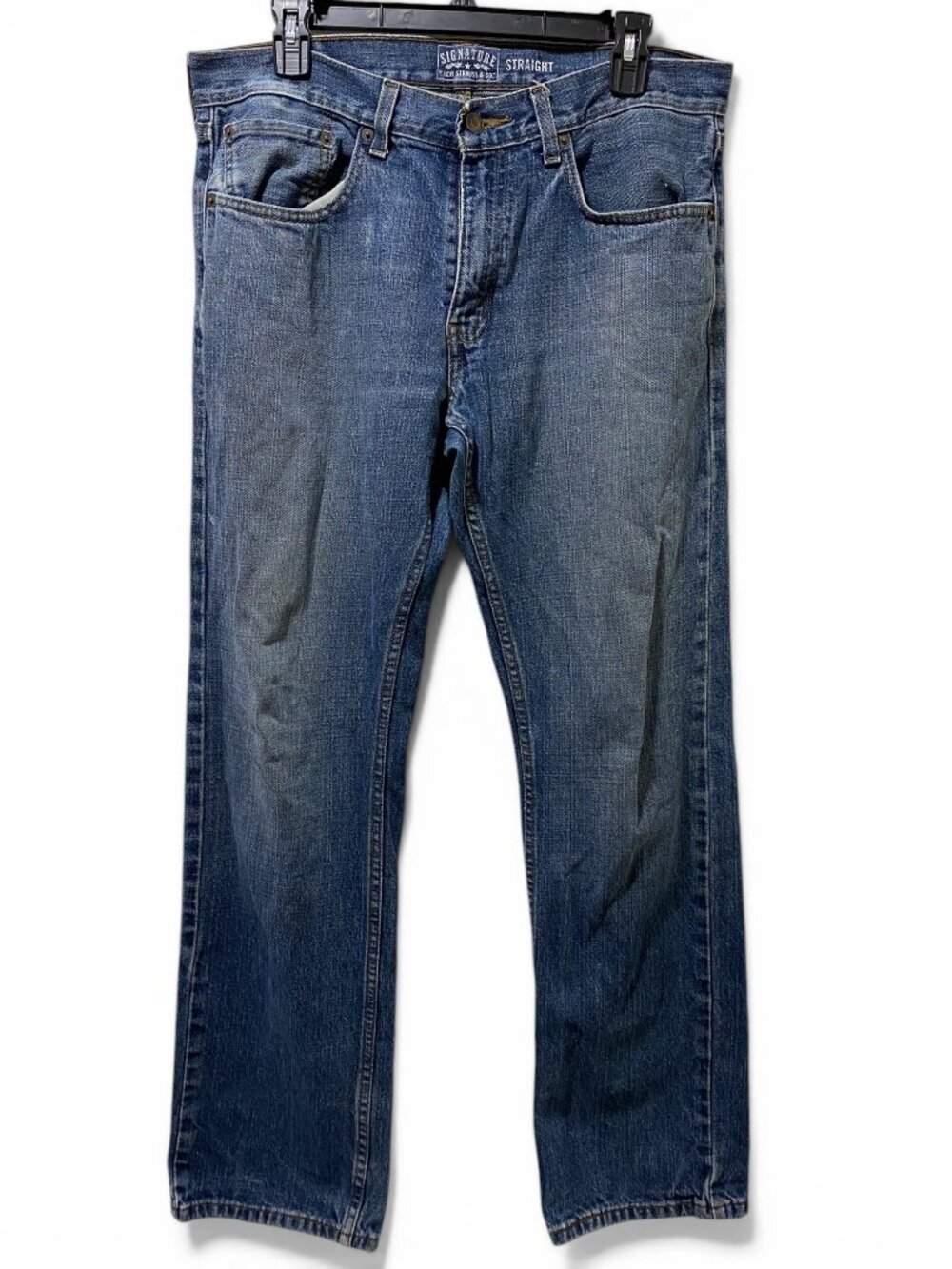 Signature By Levi Strauss & Co Straight Leg Mens Blue Jeans Size 32x32 Cotton